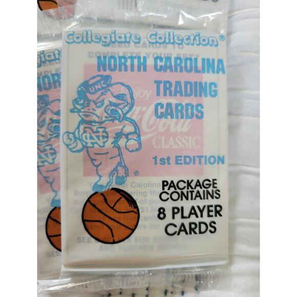 Lot of (5) 1989 Collegiate Collection - North Carolina Finest 1st - 8 Card Packs - Picture 2 of 3